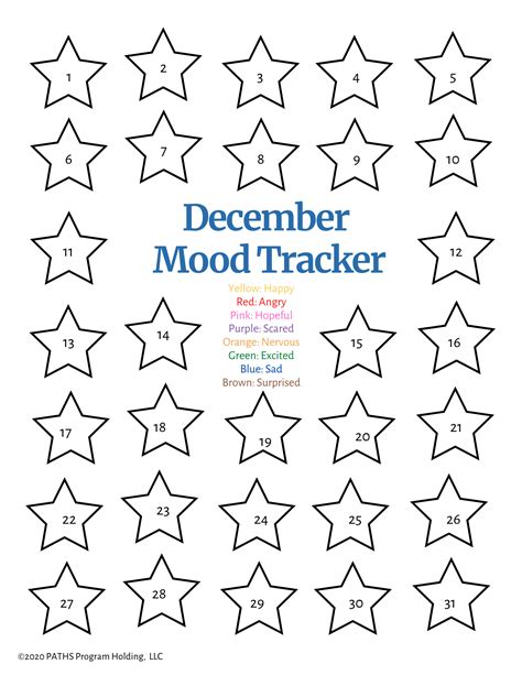 December Mood Tracker Printable